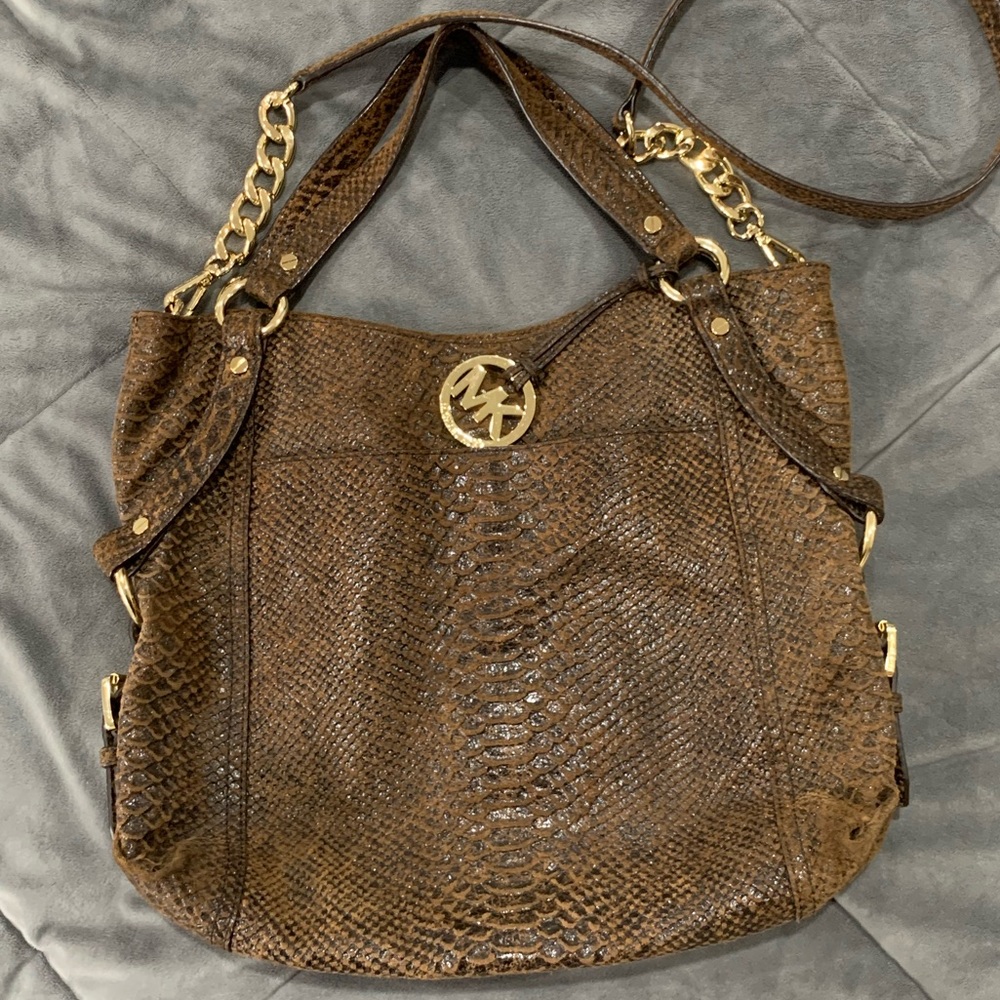 MICHEAL KORS SNAKE SKIN LEATHER BAG